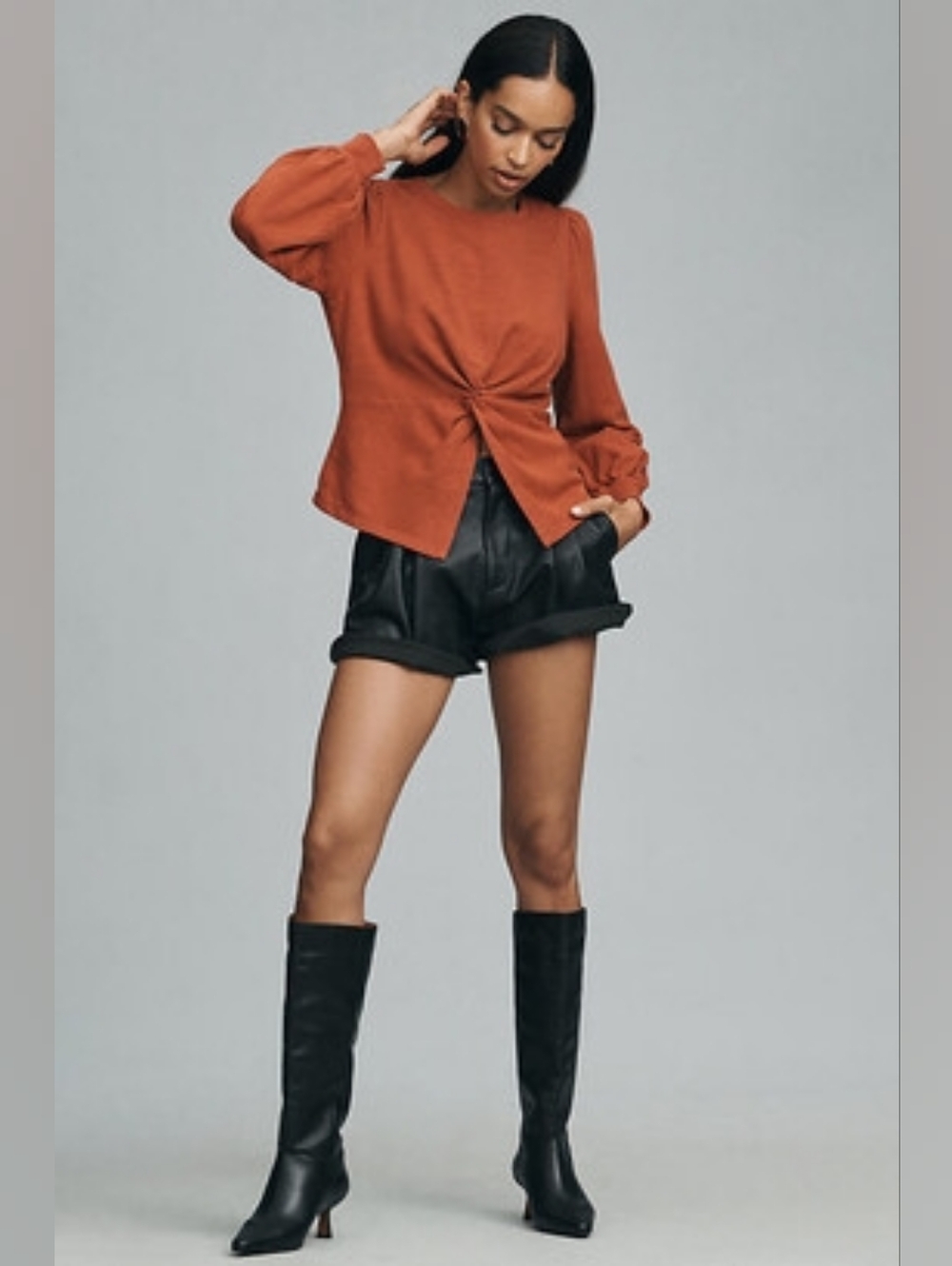 Anthropologie Pilcro Twist-Front Sweatshirt